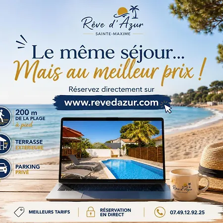 Будинок відпочинку Mazet - De La Nartelle A 200m- Piscine Au Sel -terrasse- Parking - Bbq- Sejour Calme & Detente Draps Inclus- Check-in 20h Maximum Сент-Максім